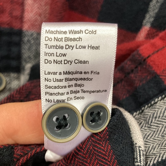 Mens 100% cotton Black&Red PLAID LS Button- down SHIRT w/dual chest pockets Sz M - Picture 9 of 10